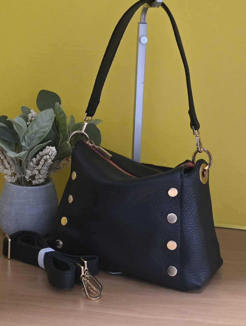 Hammitt Black Leather MD Bryant Bag with Gold Hardware - Picture 3 of 8